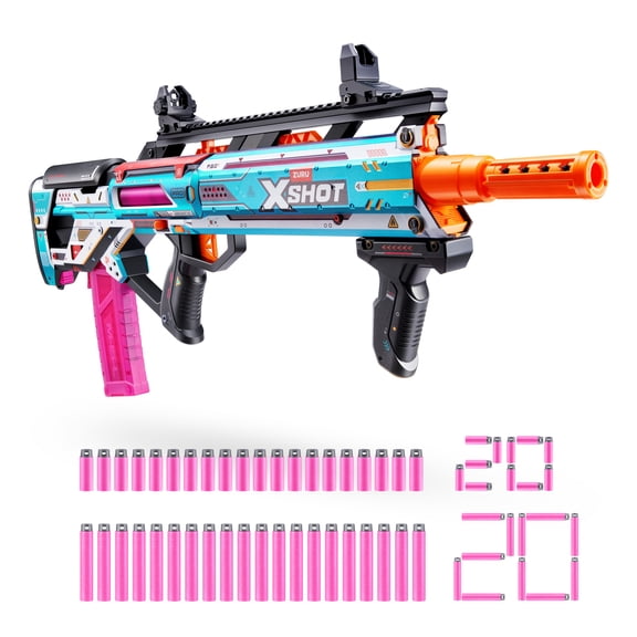 XSHOT SKINS Pro Series Longshot 2.0 Foam Dart Blaster by ZURU with 40 Air Pocket Technology Darts, Manual Action Plastic Blaster for Outdoor Play, Kids, Teens and Adults Ages 14+