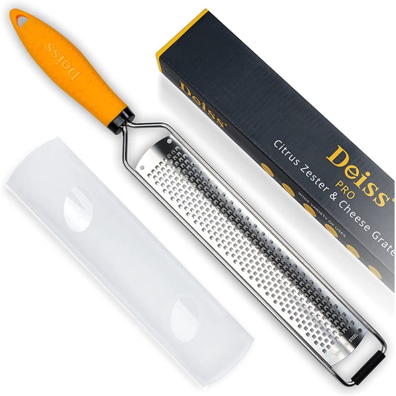 PRO Lemon Zester & Heavy Duty Cheese Grater & Vegetable Grater - Parmesan Cheese Lemon, Garlic, Nutmeg, Chocolate, Fruits, Vegetables, Ginger Grater - Cheese Shredder & Stainless Steel Grater