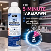 PRO NAIL NAIL SYSTEMS - 100% Pure Acetone Nail Polish Remover For Acrylic Nails, Professional Strength, 16 Oz
