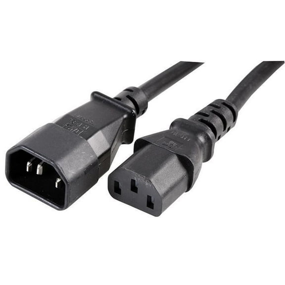 PRO POWER - 10A IEC C14 Plug to IEC C13 Socket Extension Lead, Black, 2m