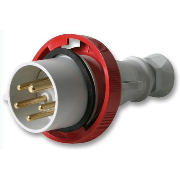 PRO POWER - 16A, 415V, Cable Mount CEE Plug, 3P+N+E, Red, IP67