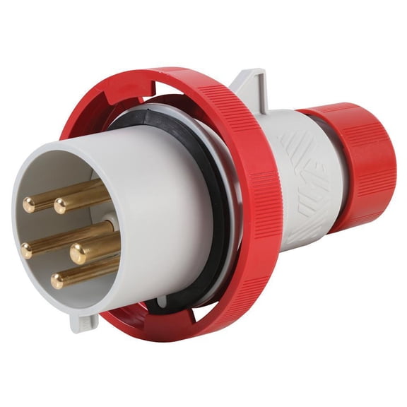 PRO POWER - 32A, 415V, Cable Mount CEE Plug, 3P+N+E, Red, IP67
