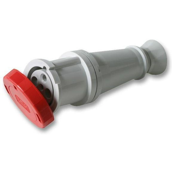 PRO POWER - 63A, 415V, Cable Mount CEE Socket, 3P+E, Red, IP67