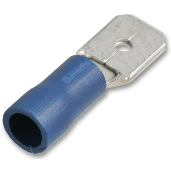 PRO POWER - Push On Blade Crimp Terminal Blue 27A, 100 Pack