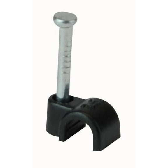 PRO POWER - Round Cable Clips Black 3.5mm 100 Pack