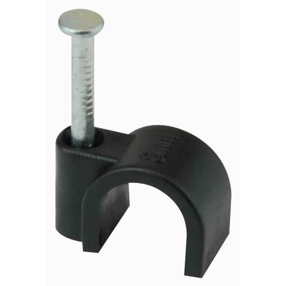 PRO POWER - Round Cable Clips Black 8.0mm 100 Pack