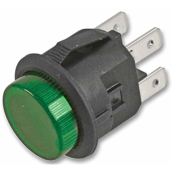 PRO POWER - Switch, Round Pushbutton, Momentary, Illuminated Green
