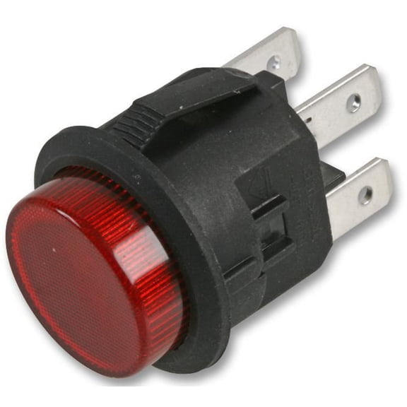 PRO POWER - Switch, Round Pushbutton, Momentary, Illuminated Red