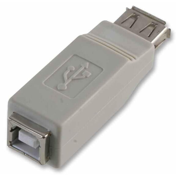PRO POWER - USB 2.0 A Socket to USB 2.0 B Socket Adaptor, Light Grey