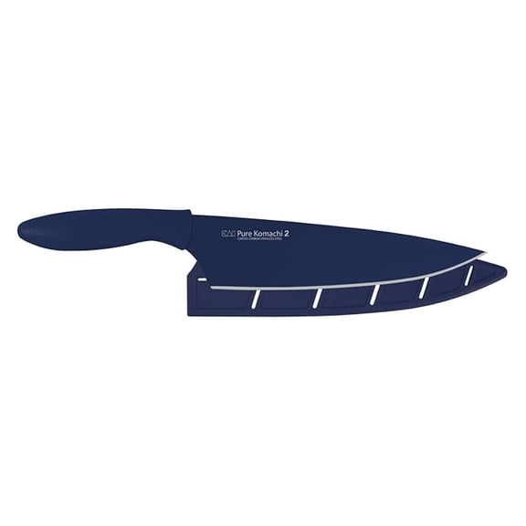 PRO Pure Komachi 2 Chef's Knife 8, Thin, Light Kitchen Knife, Ideal for All-Around Food Preparation, Hand-Sharpened Japanese Knife, Perfect for Fruit, Vegetables, and More,Navy