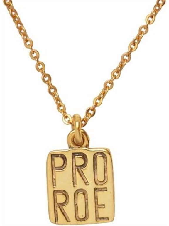 PRO ROE Necklace, PRO ROE Pendant Necklace, Womens Pendant Necklace, Yellow Gold Micron Plated, 925 Sterling Silver Necklace, Wedding, Christmas, Anniversary, Minimalist, Adjustable Chain Pendant