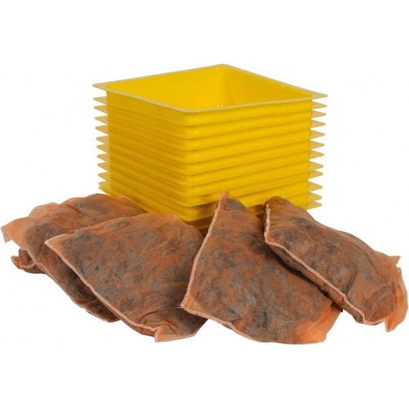 PRO-SAFE 3 Quart Capacity, 10" Long x 10" Wide, Plastic Drip Pan 2" High, Gray and Yellow