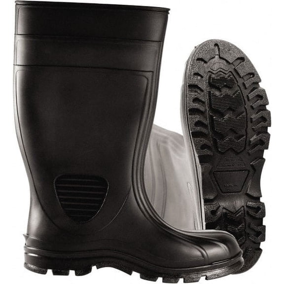 PRO-SAFE Unisex Size 10 Medium Width Steel Work Boot Black, PVC Upper, 15" High, Non-Slip, Waterproof