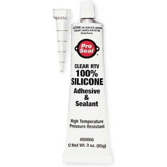 PRO-SEAL 80066 RTV Silicone Sealant, 3 oz Tube, Clear
