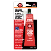 PRO-SEAL 80726 RTV Silicone Sealant, Instant Gasket 3 oz Tube, Red Hi Temp