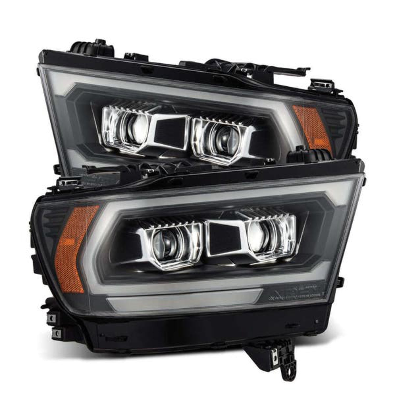 AlphaRex 20-22 Ford F-150 Pro-Series Projector Headlights with Activation Light, Sequential Signal, and DRL - Black