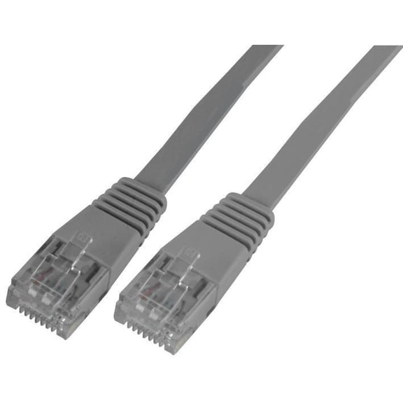PRO SIGNAL - 0.5m Grey Flat Cat5e UTP Ethernet Patch Lead