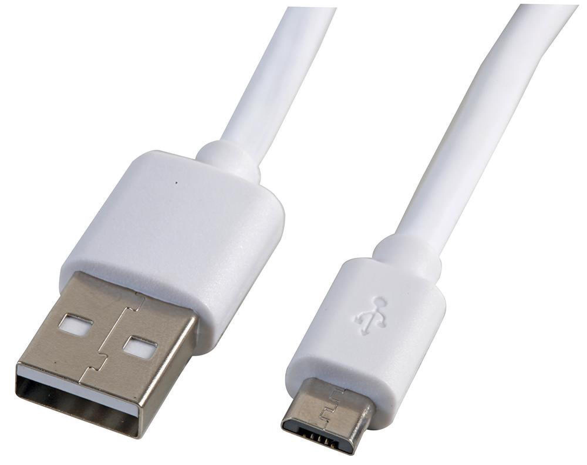 PRO SIGNAL - 0.5m White Micro USB Cable