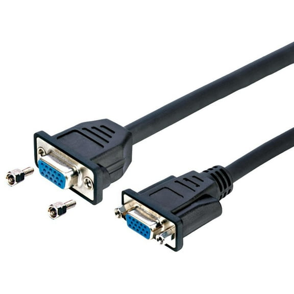 PRO SIGNAL - 15 Pin VGA Female to Female Panel Mount Adaptor Lead, 500mm Black