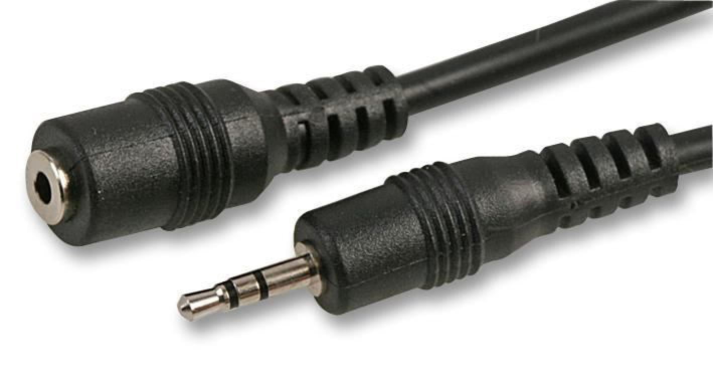 PRO SIGNAL - 2.5mm Stereo Jack Plug to Socket Lead, 3m Black - Walmart.com