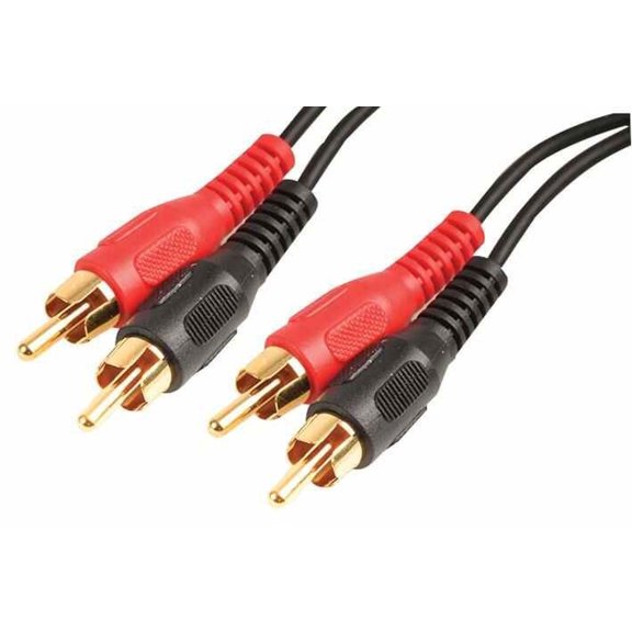 PRO SIGNAL - 2x Phono (RCA) Male to 2x Phono Male Lead, 7m Black