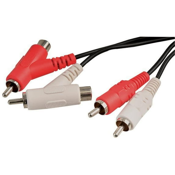 PRO SIGNAL - 2x Phono (RCA) Male to 2x (Stackable) Phono Male Lead, 2m Black