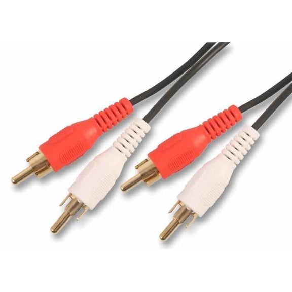 PRO SIGNAL 2x Phono (RCA) Male to Male Lead with Gold Plated Contacts, 5m Black