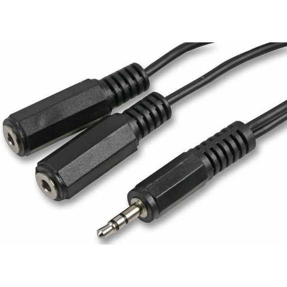 PRO SIGNAL - 3.5mm Stereo Jack Plug to 2x Sockets Headphone Splitter, 1.5m Black
