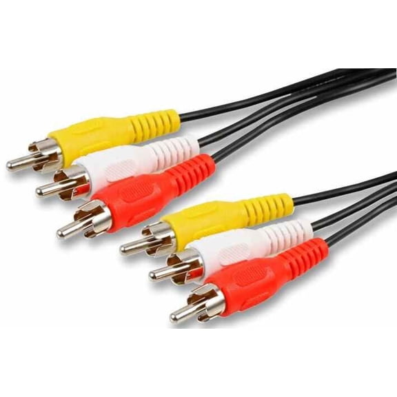 PRO SIGNAL - 3x Phono (RCA) Male to 3x Phono Male Lead, 20m Black