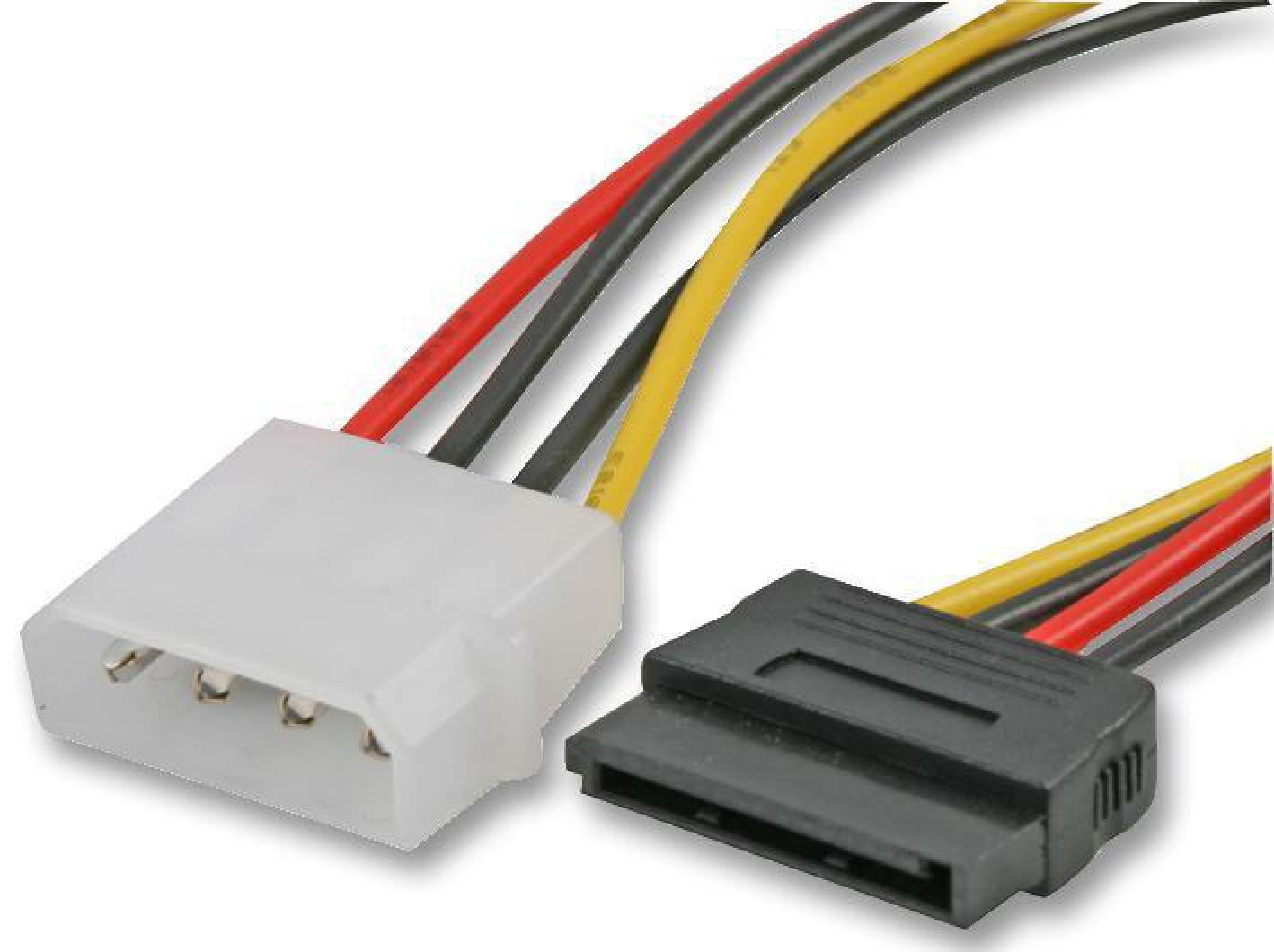 PRO SIGNAL - 4 Pin Molex Male to 15 Pin SATA Power Female Lead, 0.2m
