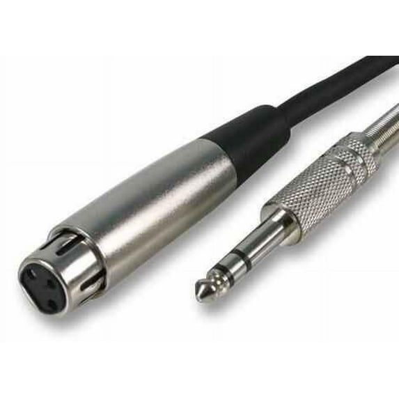 PRO SIGNAL - 6.35mm (1/4") Stereo Jack Plug to 3 Pin XLR Socket Lead, 10m Black