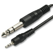 PRO SIGNAL - 6.35mm 1/4" to 2.5mm Stereo Jack Plug to Plug Lead, 1.8m Black