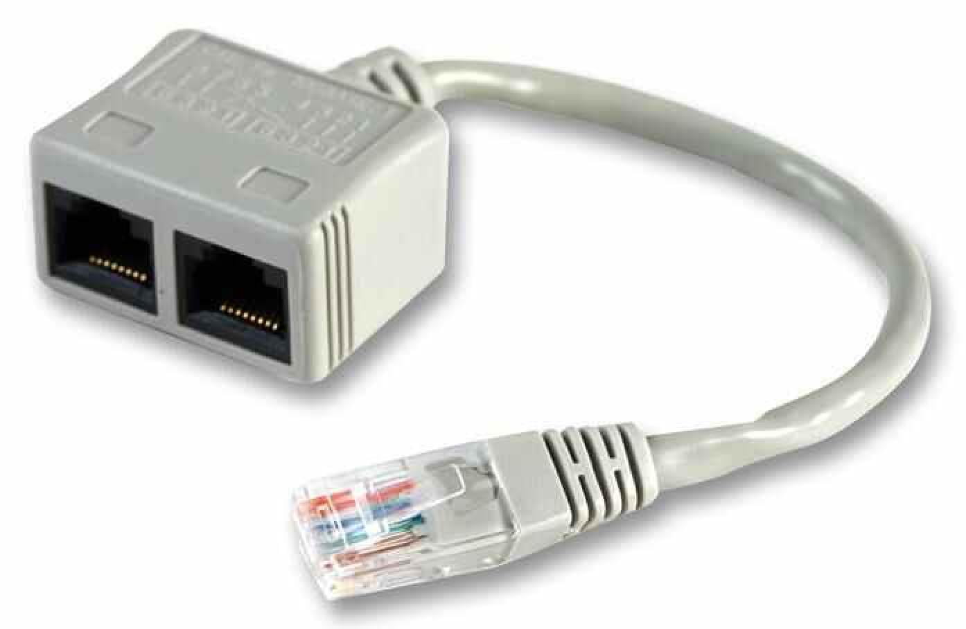 PRO SIGNAL Cat5 UTP RJ45 Male to 2x Female Ethernet Cable Economiser, Data/Data