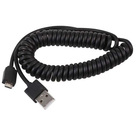 PRO SIGNAL - Coiled USB 2.0 A Male - Micro B Charge and Data Cable, 0.5m