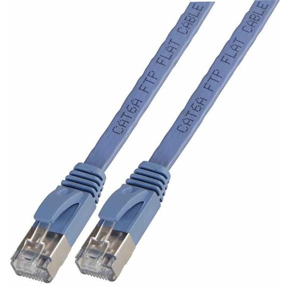 PRO SIGNAL - Flat Cat6a STP Ethernet Patch Lead, 10m Blue