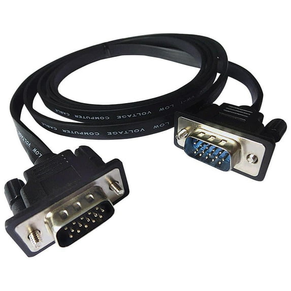 PRO SIGNAL - Flat VGA Male to Male Monitor Lead, 10m Black