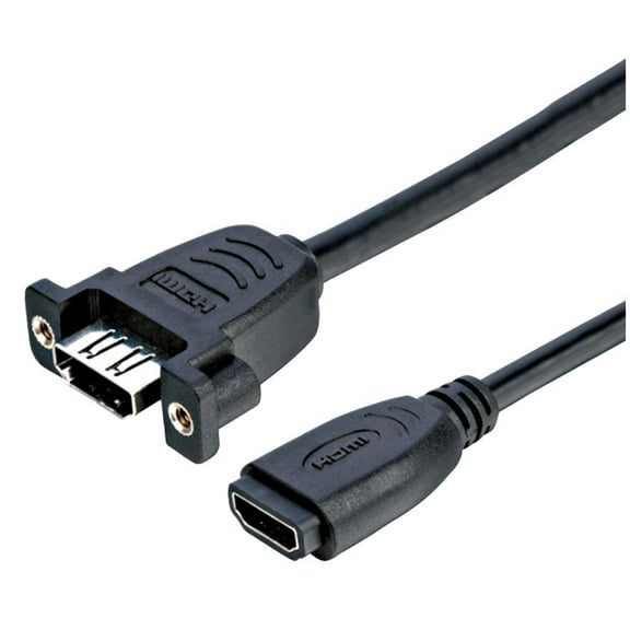 PRO SIGNAL - HDMI Female to Female Panel Mount Adaptor Lead, 300mm Black