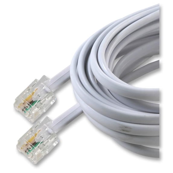 PRO SIGNAL - RJ11 Male to Male Broadband / ADSL Extension Lead, 10m White