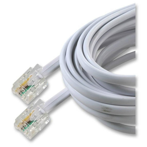 PRO SIGNAL - RJ11 Male to Male Broadband / ADSL Extension Lead, 15m White
