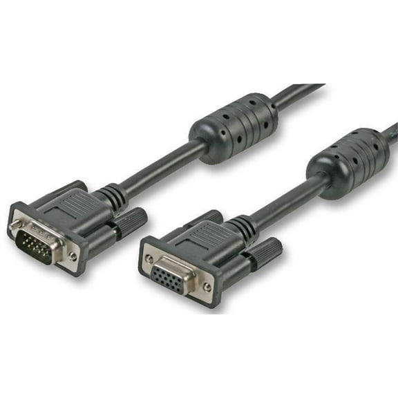 PRO SIGNAL - SVGA (D Sub) HD15 Male to Female Monitor Lead, 10m Black