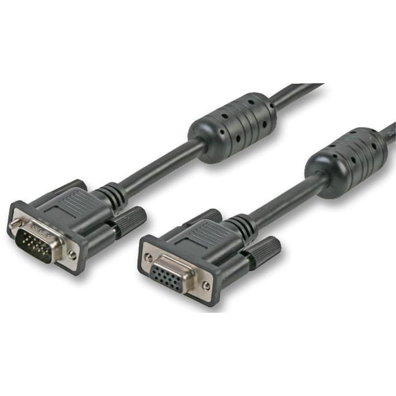 PRO SIGNAL - SVGA (D Sub) HD15 Male to Female Monitor Lead, 5m Black