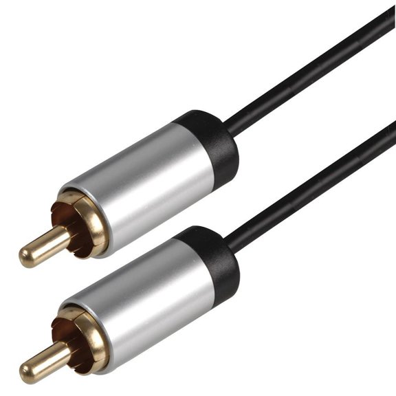 PRO SIGNAL Slim Phono (RCA) Plug to Phono Plug Lead with Aluminium Headshells 1m