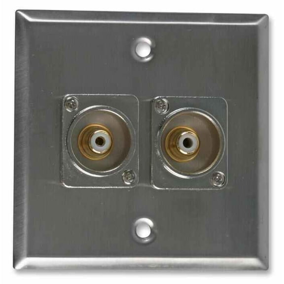 PRO SIGNAL - Steel AV Wall Plate with 2 x RCA Sockets