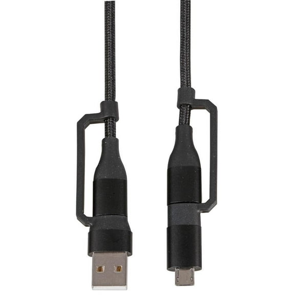 PRO SIGNAL - USB 2.0 Type-C 4-in-1 USB-A / USB-C / Micro USB Lead, 1m Black