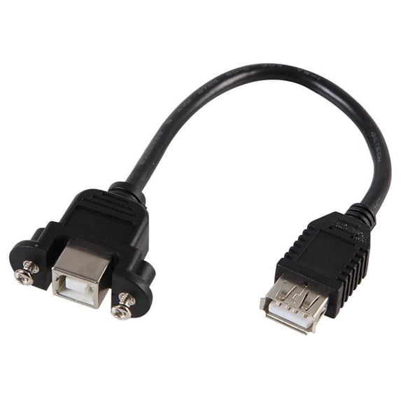 PRO SIGNAL - USB B Female to USB A Female Panel Mount Adaptor Lead, 160mm Black