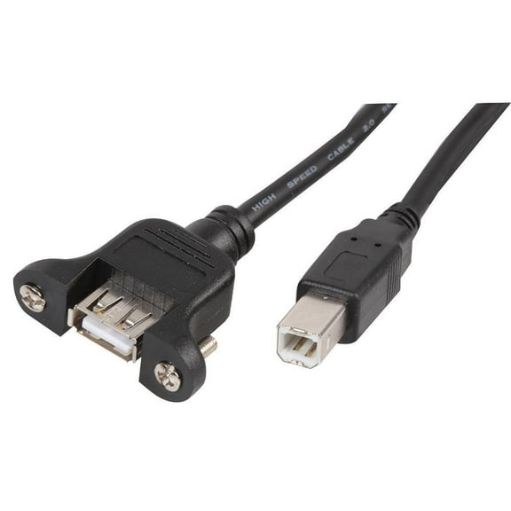 PRO SIGNAL - USB B Plug to USB A Chassis Mount Socket, 1m