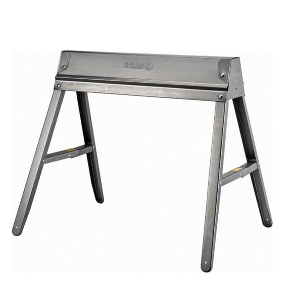 PRO SOURCE Folding Steel Sawhorse: Sturdy Space Saving Design, One Saw Horse, 29" High x 31" Long