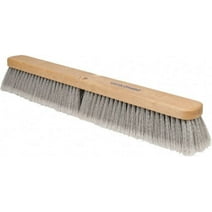 PRO SOURCE Push Broom Head with Flagged Gray Poly Bristles, Handle not Included: 24" Width