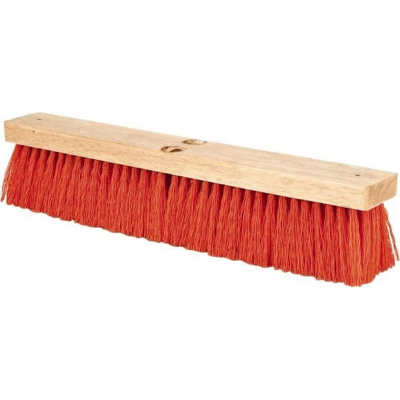 PRO SOURCE Safety Orange Heavy Duty Pushbroom Head: 18" Wide, Handle Not Included