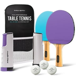 PRO SPIN All-In-One Ping Pong Set - Retractable Ping Pong Net for Any Table (72"), High-Quality Ping Pong Paddles and Balls, Storage Case - Portable Table Tennis Gifts for Boys & Girls (2-Player Set)